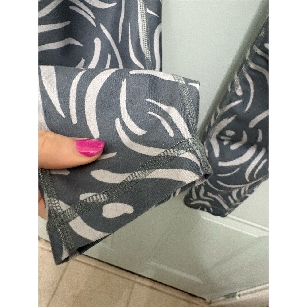 Gilly Hicks Leggings Womens Size S Gray White Abstract Cropped High Rise - Picture 5 of 10